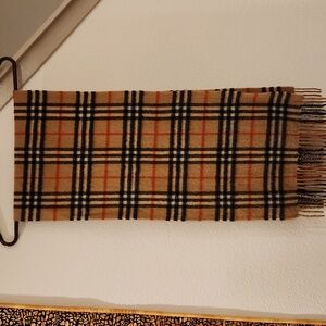 Burberry Nova check Scarf 100% Cashmere England Authentic beige Winter plaid